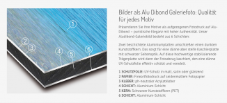 Echter Fotodruck auf Alu Dibond® in Galeriequalität