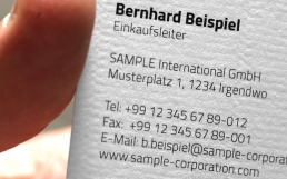 Visitenkarten ab 250 Stück, 220 g/qm geripptes Papier, weiß