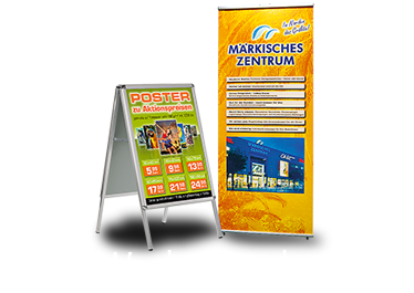 Werbedrucke wie Banner, Aufkleber & Messedisplays